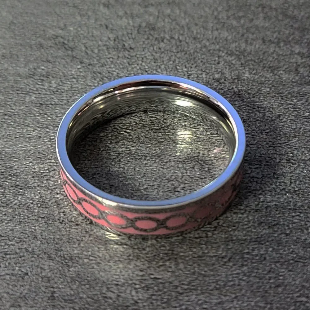 Women's Promise Ring - Pink Infinity Band - Wedding Band Ring